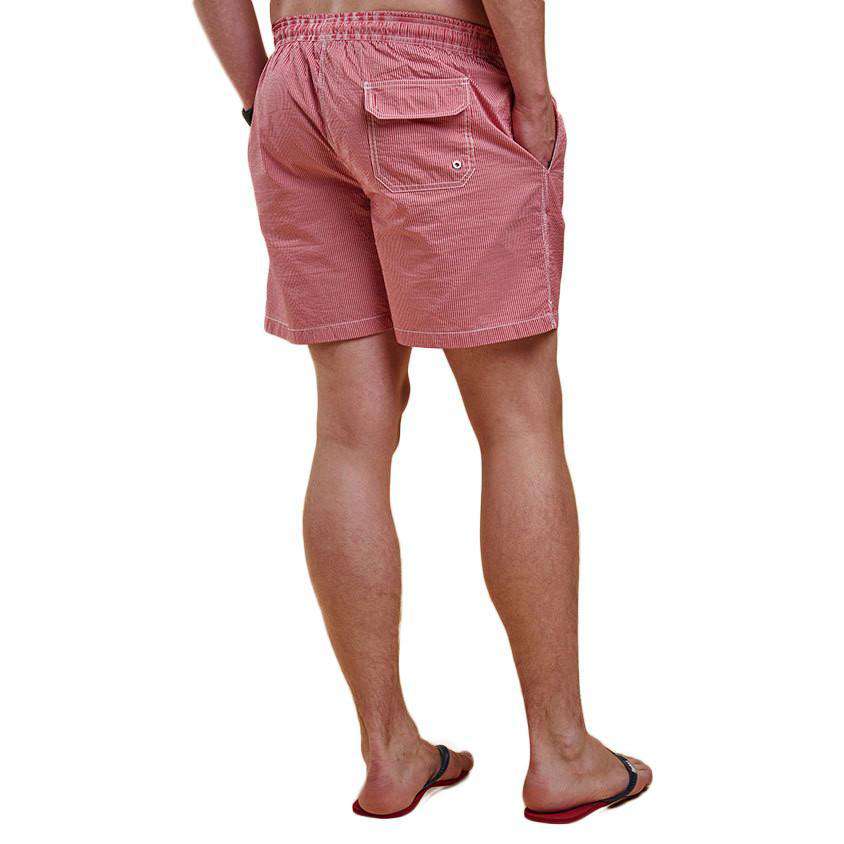 Striped Swimming Short in Red by Barbour - Country Club Prep