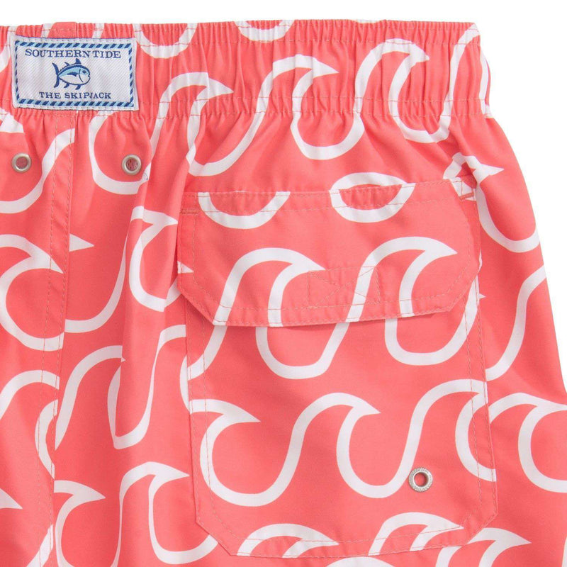 Surfs Up Swim Trunks in Sunset Red by Southern Tide - Country Club Prep