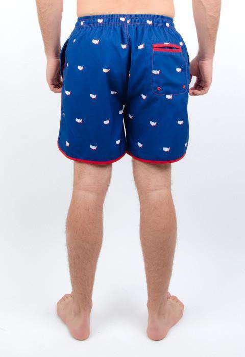 The American Silhouette Swim Trunks in Blue by Rowdy Gentleman - Country Club Prep