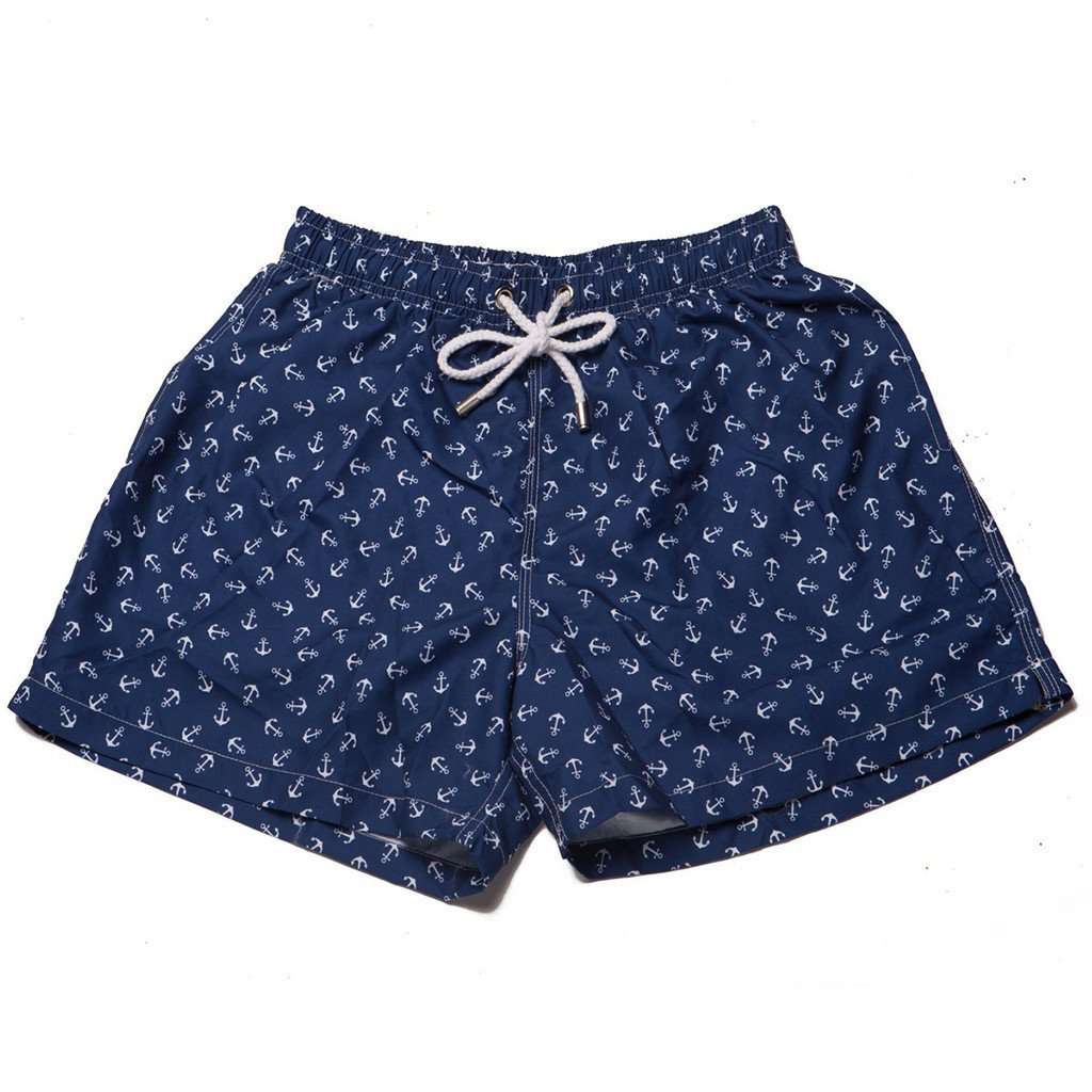 The Anchor Aweighs Swim Trunks by Kennedy - Country Club Prep