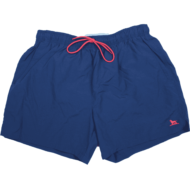 The Dock Dog Swim Trunk in Navy w/ Red Trim by Over Under Clothing - Country Club Prep