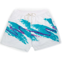 The Double Gulps Swim Trunk in White by Kennedy - Country Club Prep