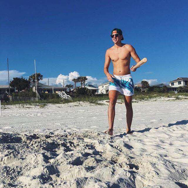 The Double Gulps Swim Trunk in White by Kennedy - Country Club Prep