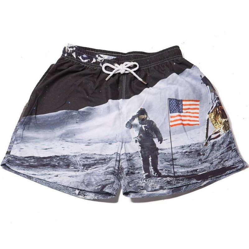 The Man on the Moons Swim Trunks by Kennedy - Country Club Prep