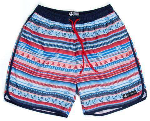 The Nautical Swim Trunks in Multi-color by Rowdy Gentleman - Country Club Prep