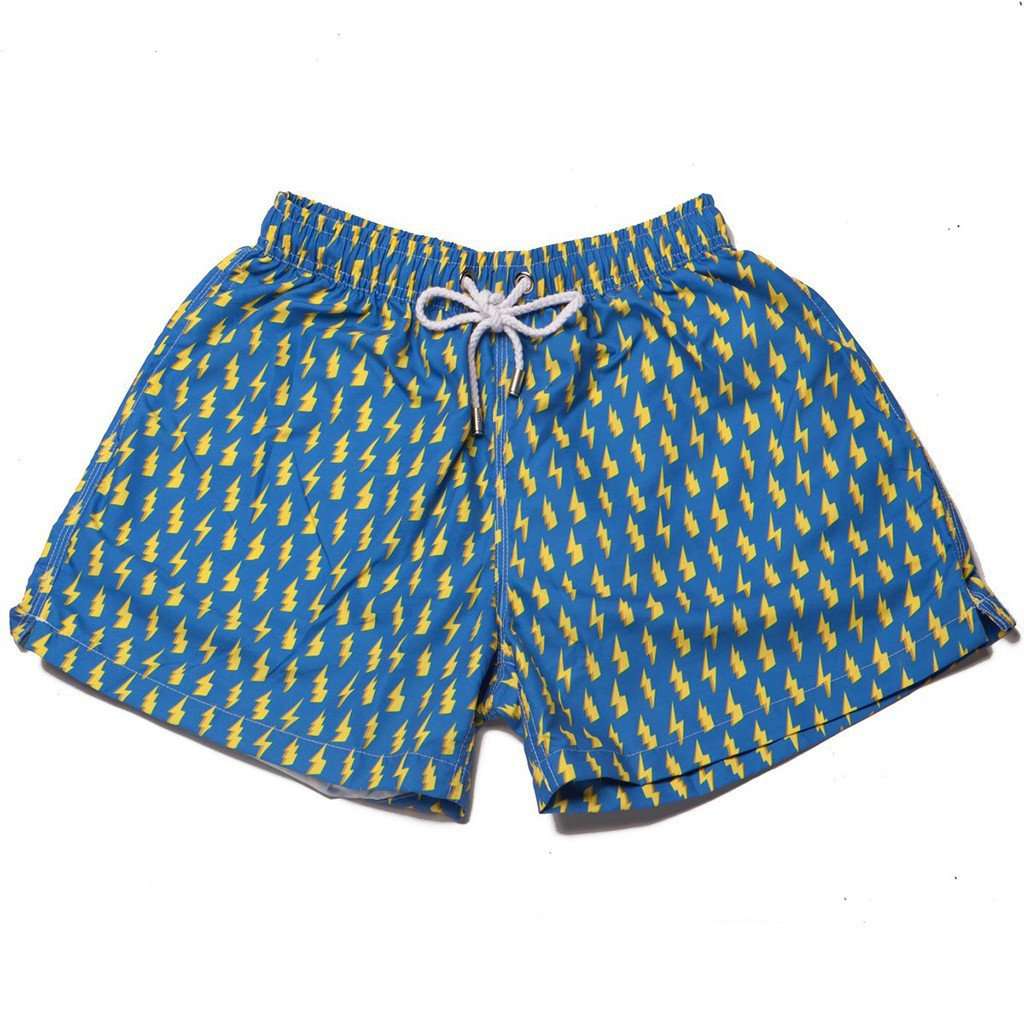 The Ride the Lightnings Swim Trunks by Kennedy - Country Club Prep