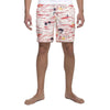 Tiki Half Elastic Surf Shorts in Coral by Johnnie-O - Country Club Prep