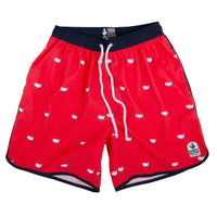 USA Repeating Swim Trunks in Red by Rowdy Gentleman - Country Club Prep