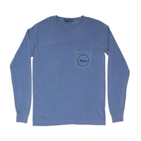 19th Hole Longshanks Logo Long Sleeve Tee in Blue Jean by Country Club Prep - Country Club Prep