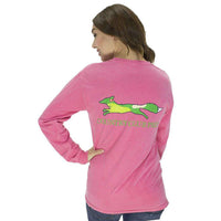 19th Hole Longshanks Logo Long Sleeve Tee in Crunchberry by Country Club Prep - Country Club Prep