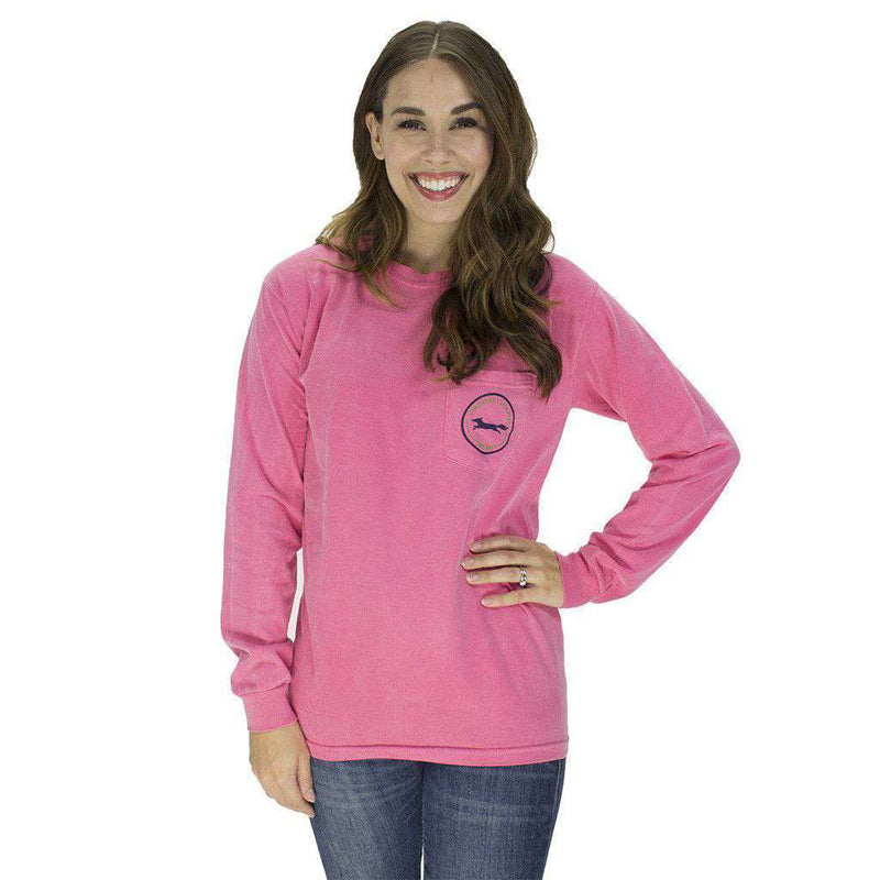 19th Hole Longshanks Logo Long Sleeve Tee in Crunchberry by Country Club Prep - Country Club Prep