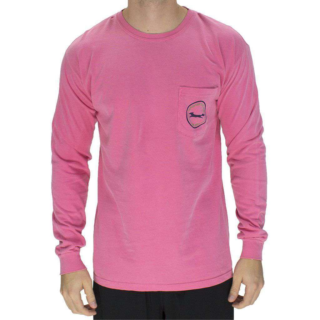 19th Hole Longshanks Logo Long Sleeve Tee in Crunchberry by Country Club Prep - Country Club Prep