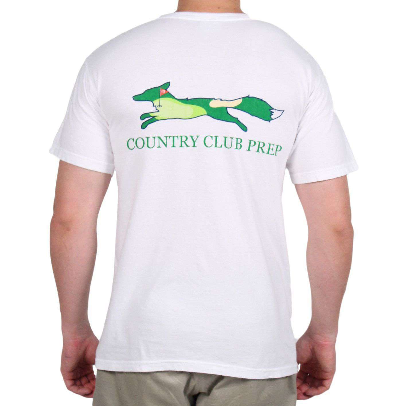 19th Hole Longshanks Logo Tee Shirt in White by Country Club Prep - Country Club Prep