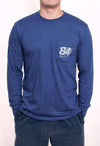 30th Anniversary Reagan Bush '84 Long Sleeve Pocket Tee in Navy by Rowdy Gentleman - Country Club Prep