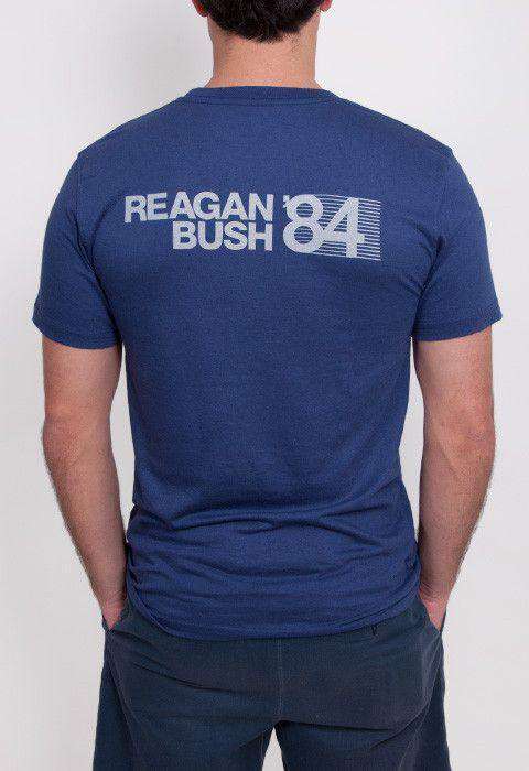 30th Anniversary Reagan Bush '84 Short Sleeve Pocket Tee in Navy by Rowdy Gentleman - Country Club Prep