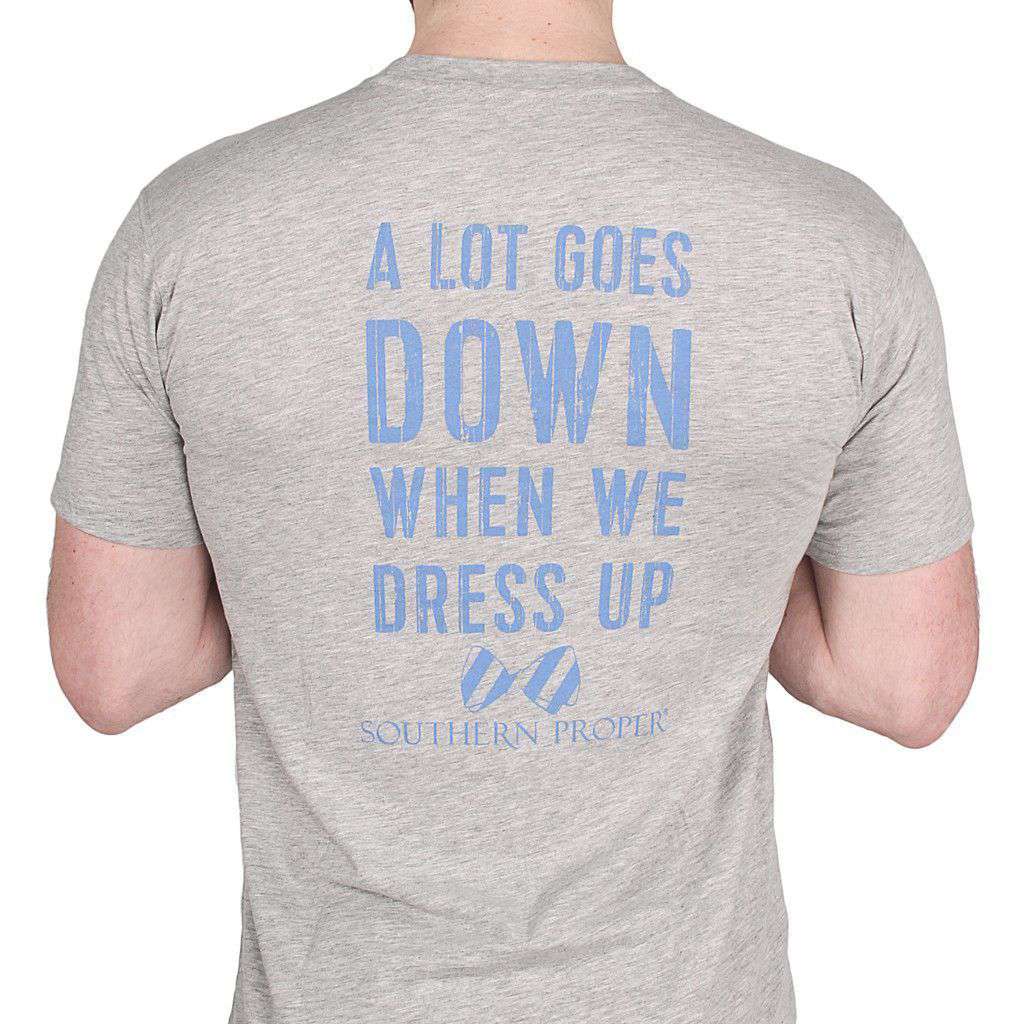 A Lot Goes Down Tee in Grey by Southern Proper - Country Club Prep