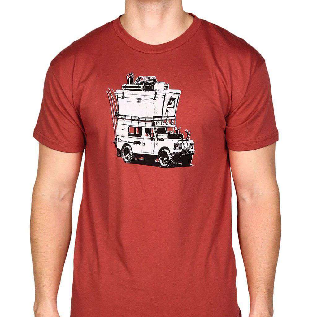 Adventure Vehicle Tee Shirt in Brick Red by YETI - Country Club Prep