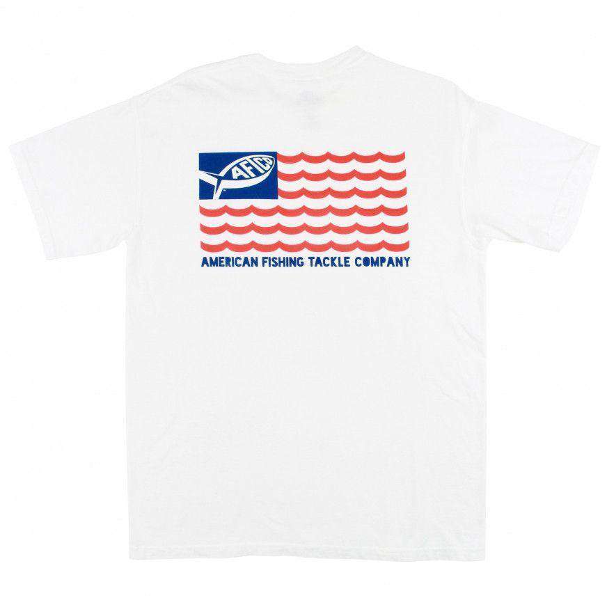 AFTCO American Flag Tee Shirt in Vintage White by AFTCO - Country Club Prep