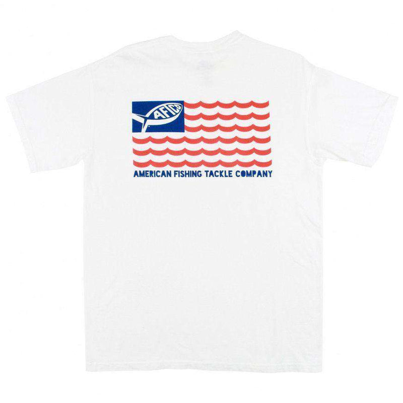 AFTCO American Flag Tee Shirt in Vintage White by AFTCO - Country Club Prep