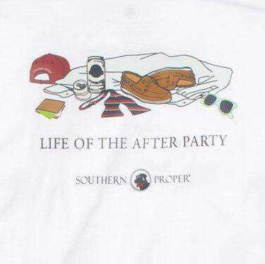 After Party Longsleeve Tee in White by Southern Proper - Country Club Prep