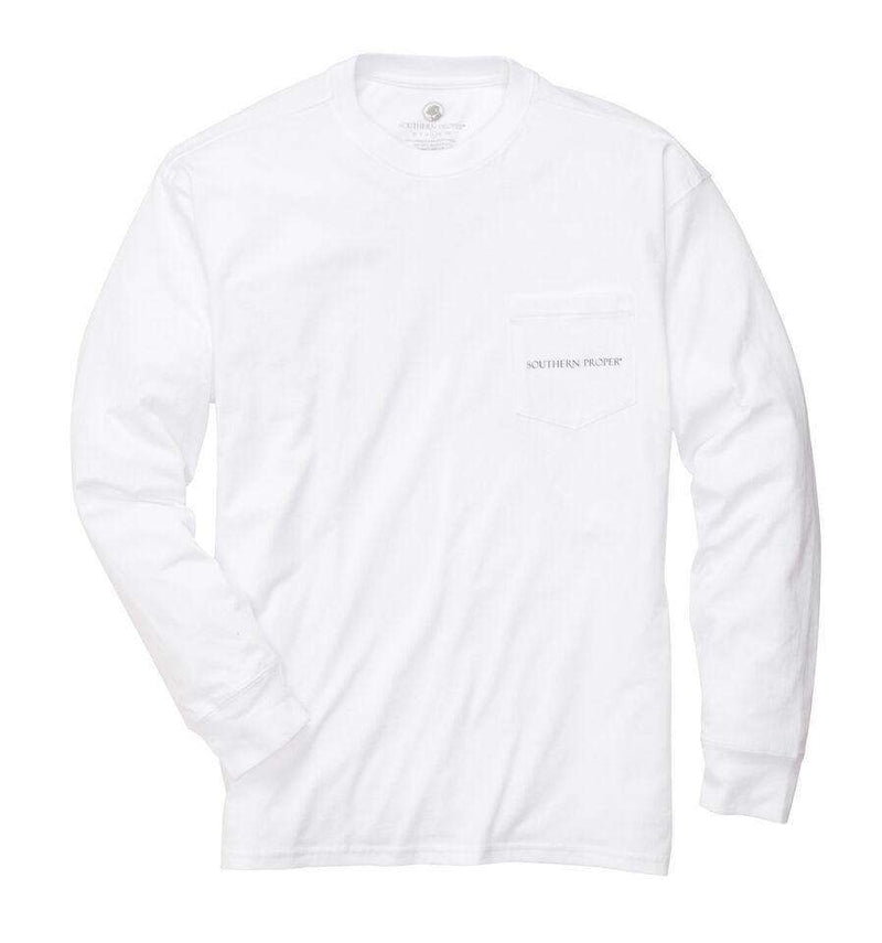 After Party Longsleeve Tee in White by Southern Proper - Country Club Prep