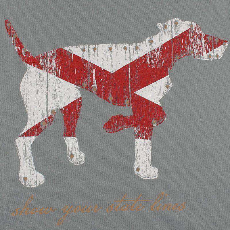 Alabama SPC State Line Tee in Ocean Grey/Green by Southern Point Co. - Country Club Prep