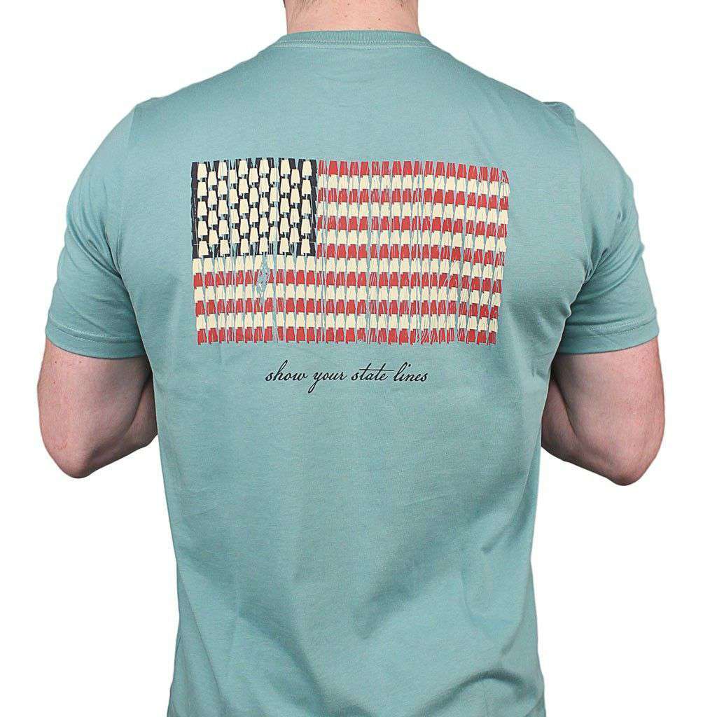 Alabama SPC State Lines Tee in Ocean Green by Southern Point Co. - Country Club Prep