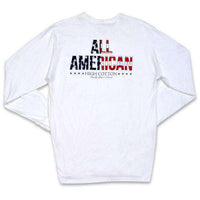 All American Long Sleeve Pocket Tee in White by High Cotton - Country Club Prep