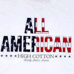 All American Long Sleeve Pocket Tee in White by High Cotton - Country Club Prep
