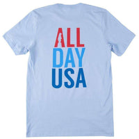 All Day USA Tee in Carolina Blue by Collared Greens - Country Club Prep