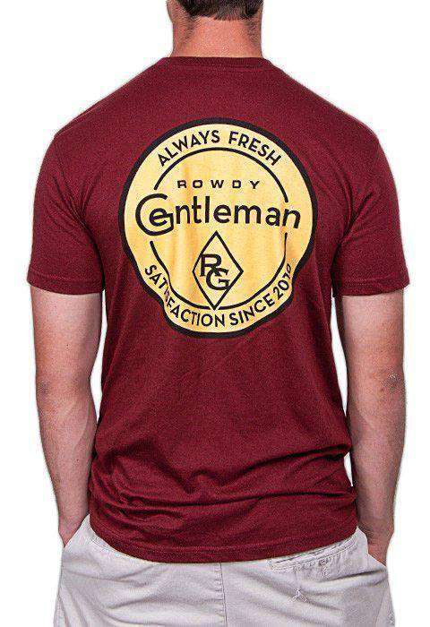 Always Fresh Short Sleeve Pocket Tee Shirt in Maroon by Rowdy Gentleman - Country Club Prep