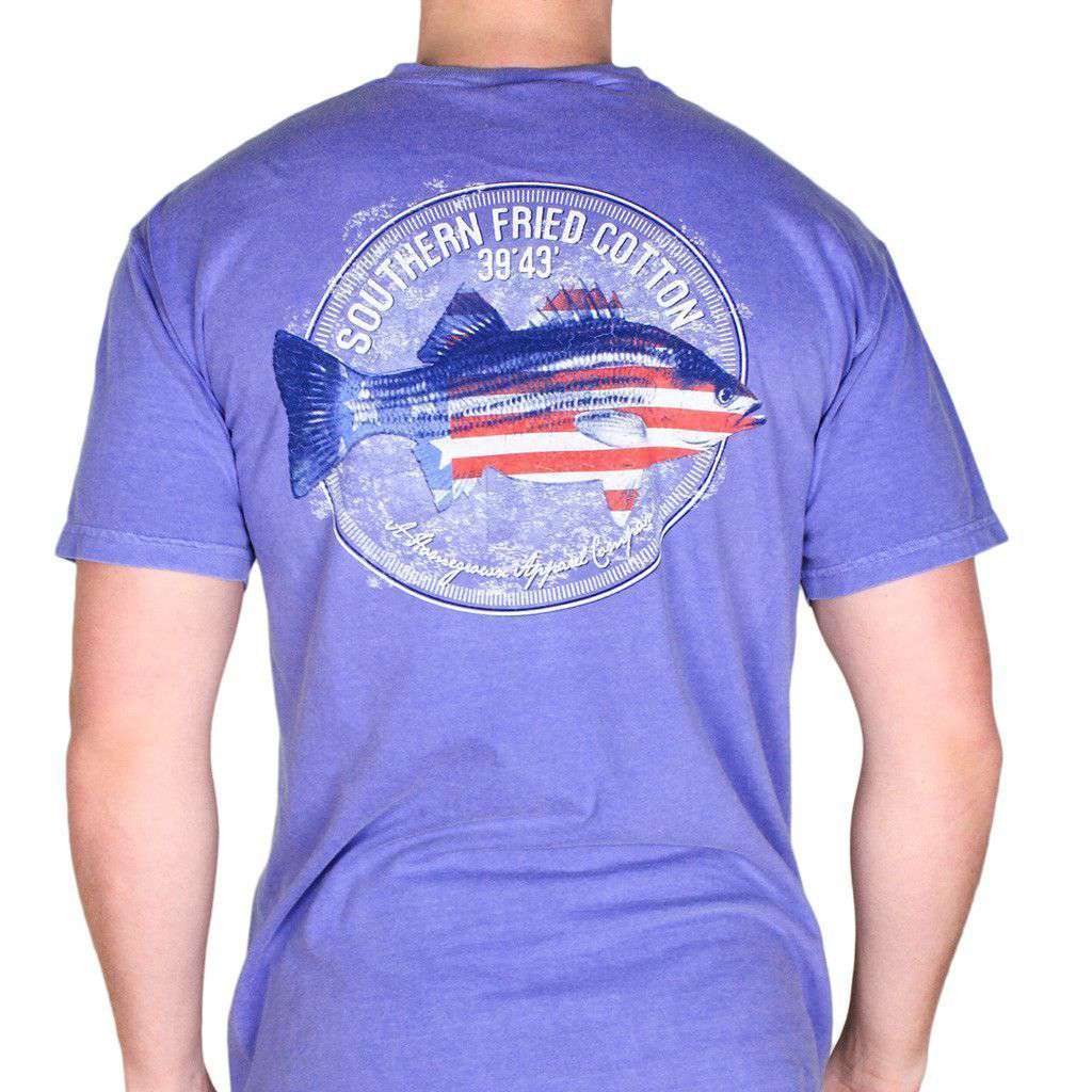 American Bass Pocket Tee in Flo Blue by Southern Fried Cotton - Country Club Prep