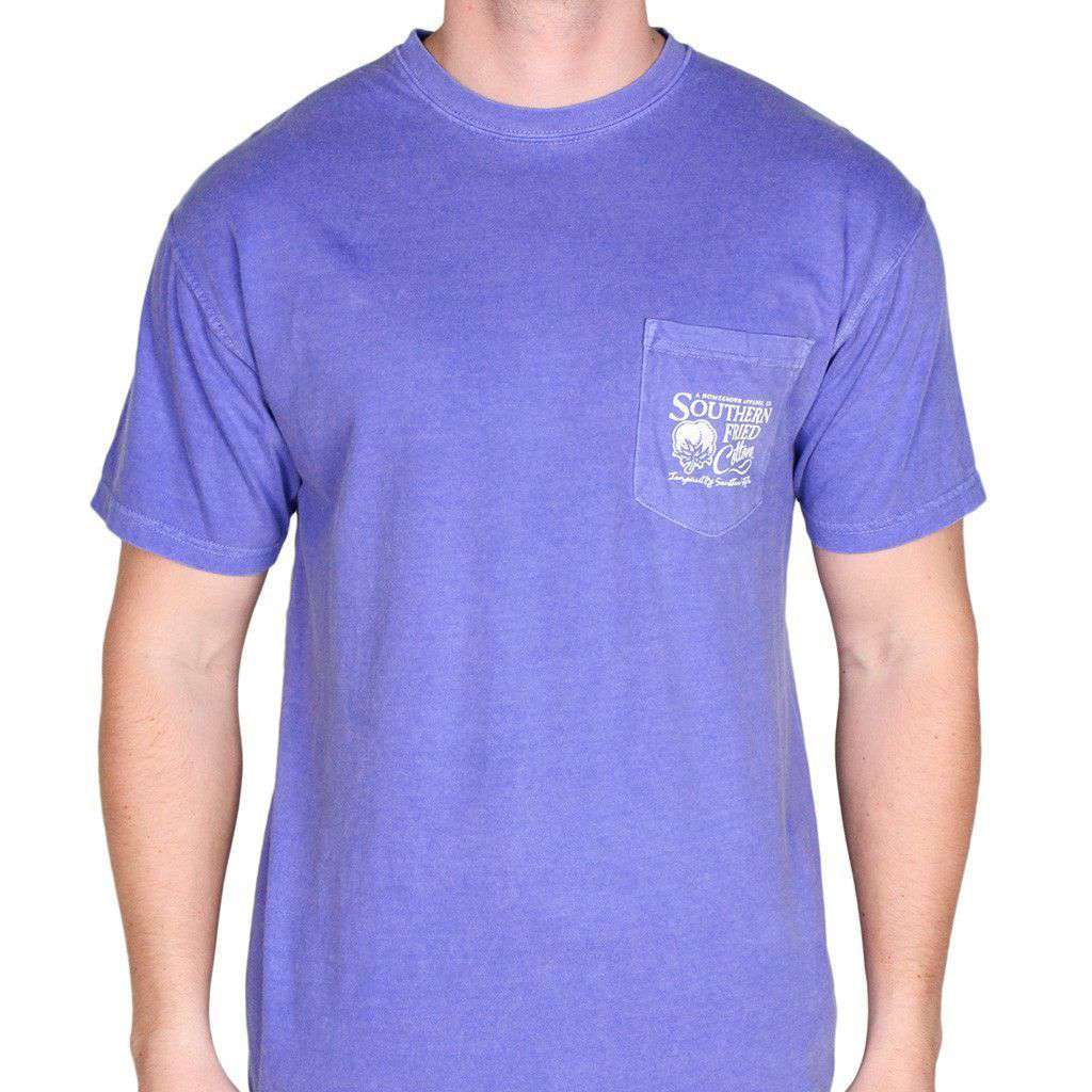 American Bass Pocket Tee in Flo Blue by Southern Fried Cotton - Country Club Prep
