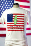 American Flag Tee in White by Collared Greens - Country Club Prep