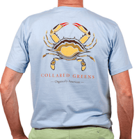 American Made Blue Crab Tee in Carolina Blue by Collared Greens - Country Club Prep