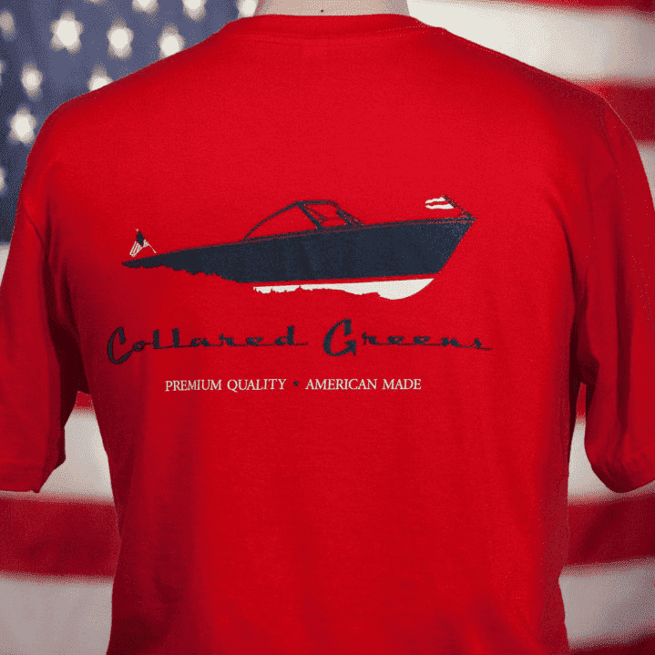 American Made Boat Tee in Red by Collared Greens - Country Club Prep