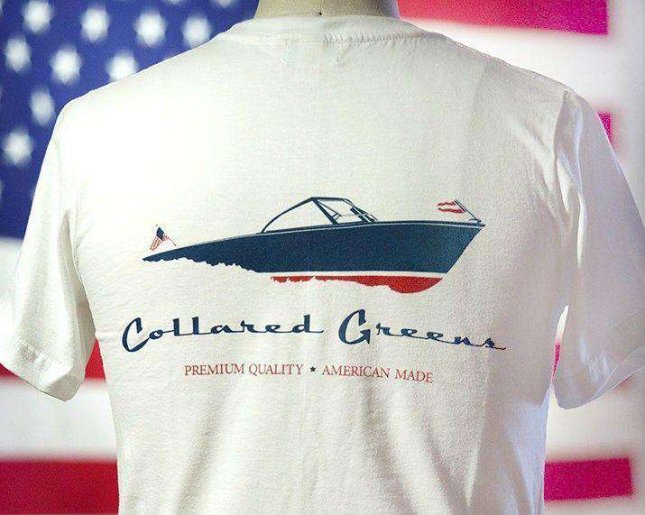 American Made Boat Tee in White by Collared Greens - Country Club Prep
