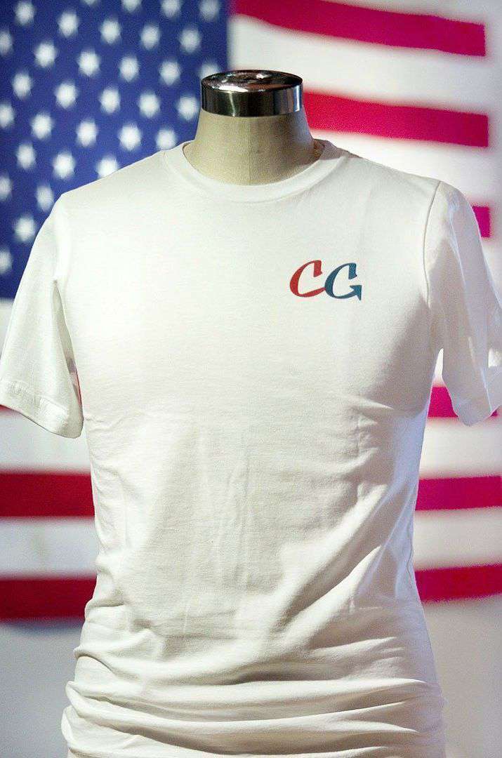 American Made Boat Tee in White by Collared Greens - Country Club Prep