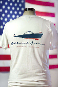 American Made Boat Tee in White by Collared Greens - Country Club Prep