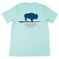 American Made Buffalo Surfer T-Shirt in Ocean Teal by Collared Greens - Country Club Prep