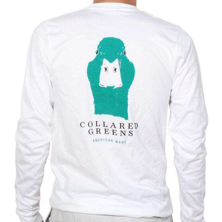 American Made Long Sleeve Mallard Tee in White by Collared Greens - Country Club Prep