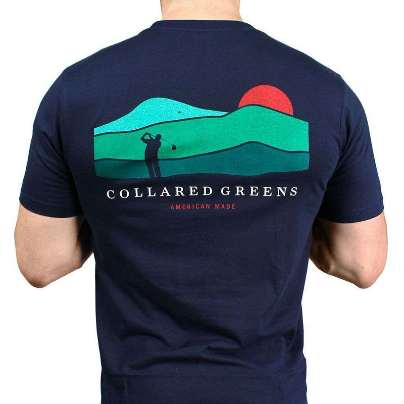 American Made Mountain Golf Tee in Navy by Collared Greens - Country Club Prep