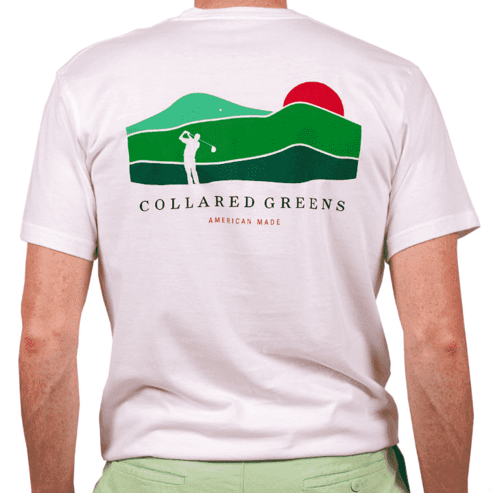 American Made Mountain Golf Tee in White by Collared Greens - Country Club Prep