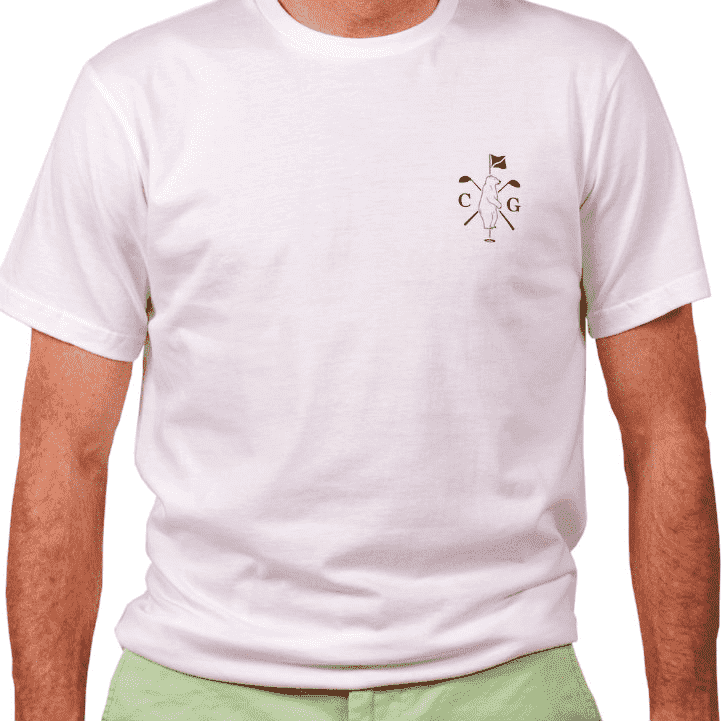 American Made Mountain Golf Tee in White by Collared Greens - Country Club Prep