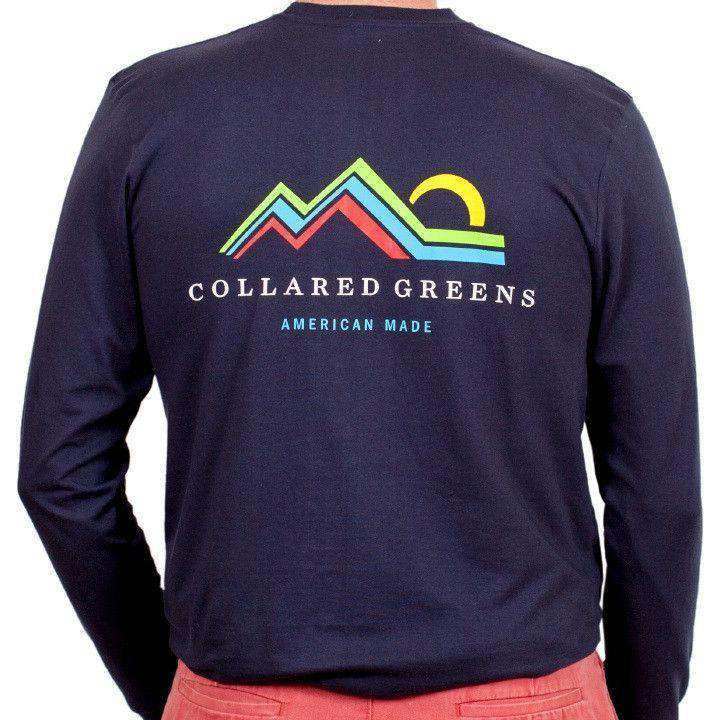 American Made Mountain Long Sleeve Tee in Navy by Collared Greens - Country Club Prep