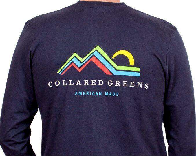 American Made Mountain Long Sleeve Tee in Navy by Collared Greens - Country Club Prep