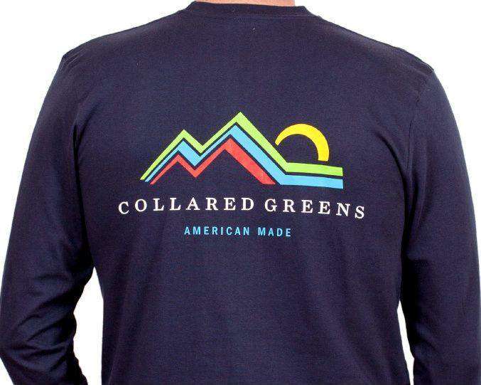 American Made Mountain Long Sleeve Tee in Navy by Collared Greens - Country Club Prep