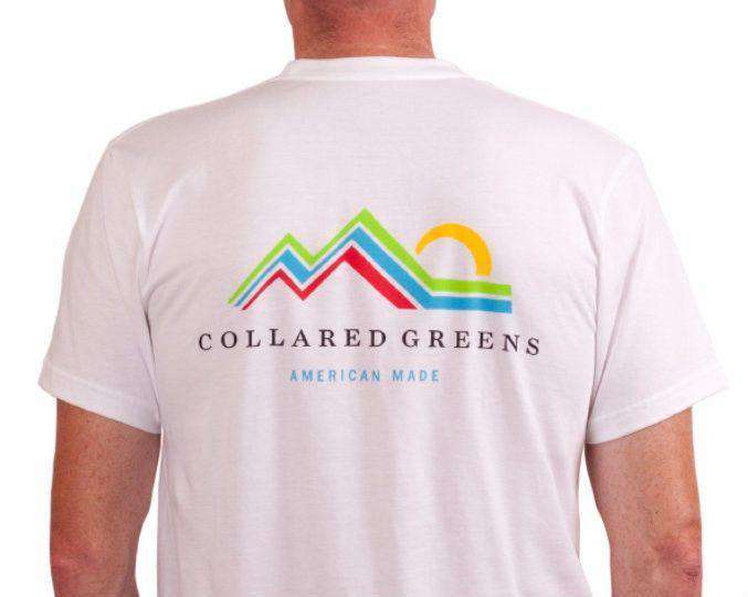 American Made Mountain Tee in White by Collared Greens - Country Club Prep