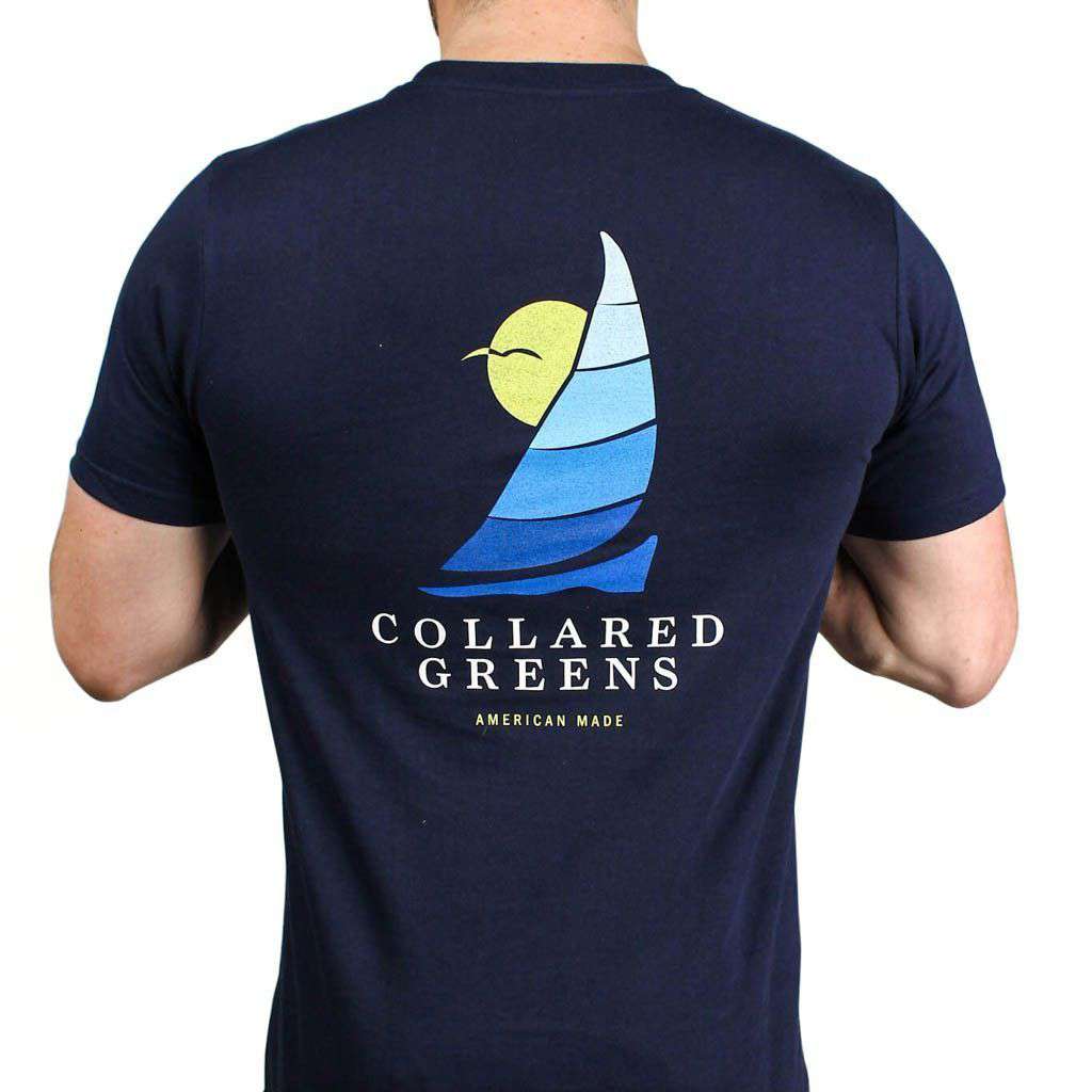 American Made Sailboat Tee in Navy by Collared Greens - Country Club Prep