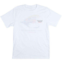 American Made Salmon Fly T-Shirt in White by Collared Greens - Country Club Prep